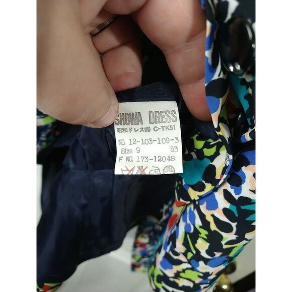 Showa Dress VTG Woman 9 Blazer Button Front Colorful Long Sleeve Professional - Picture 8 of 12